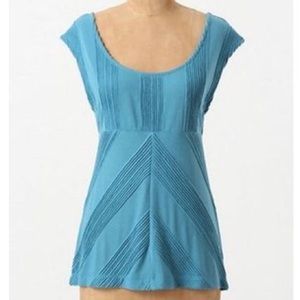 Anthropologie Postmark Hilma Chevron Pintuck Top